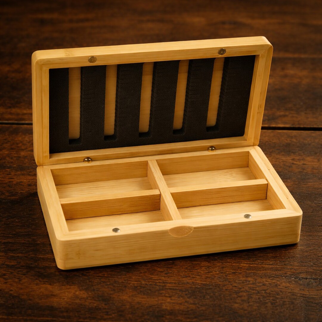 cigar fishing tackle box Wood Tacklebox Plano Muskie Hang Bait Tackle Box 791502 This Tackle Box offers organized capacity for 40 baits that are up to 12 inches long as well as other accessories Personalized Fishing Lure Box